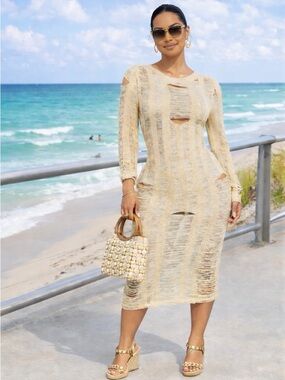slim fit dress slacks Mona Dress - Cream